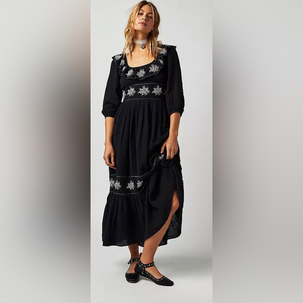 Free people embroidered maxi Lovers Lane